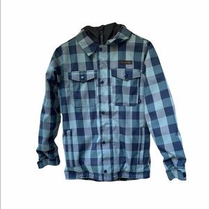 Burton size boys large plaid snowboard jacket EUC